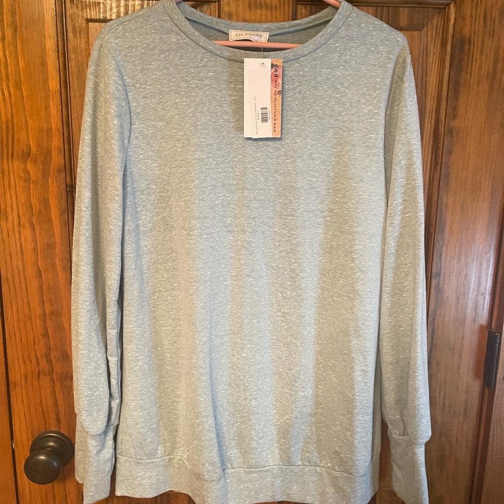 Ces Femme Blue Long Sleeve Top